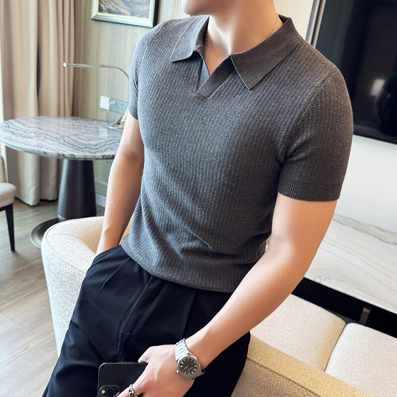 Men'S Polo Formal Wear - Pull en maille jacquard à col