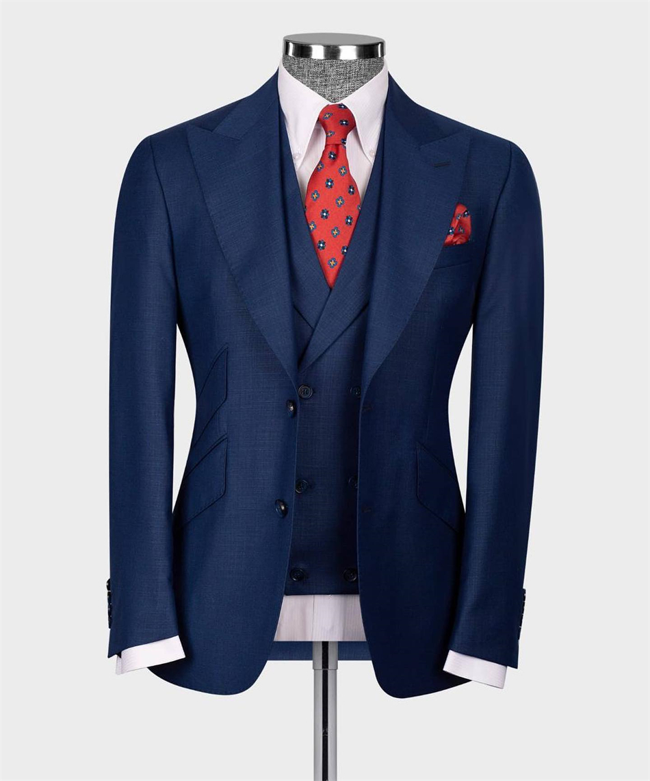 Elegant Formal Men'S Wear - Smoking de Mariage Classique Bleu Marine