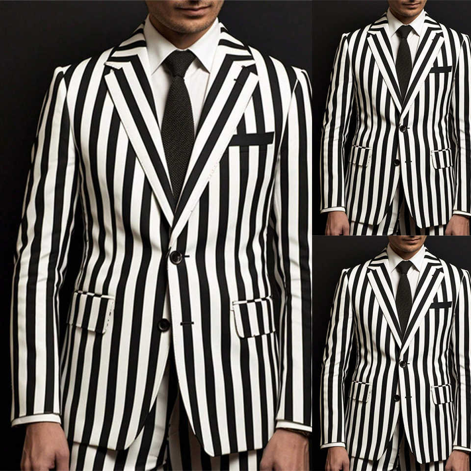 Men'S Holiday Formal Wear - Costumes rayés pour hommes, mode printemps,
