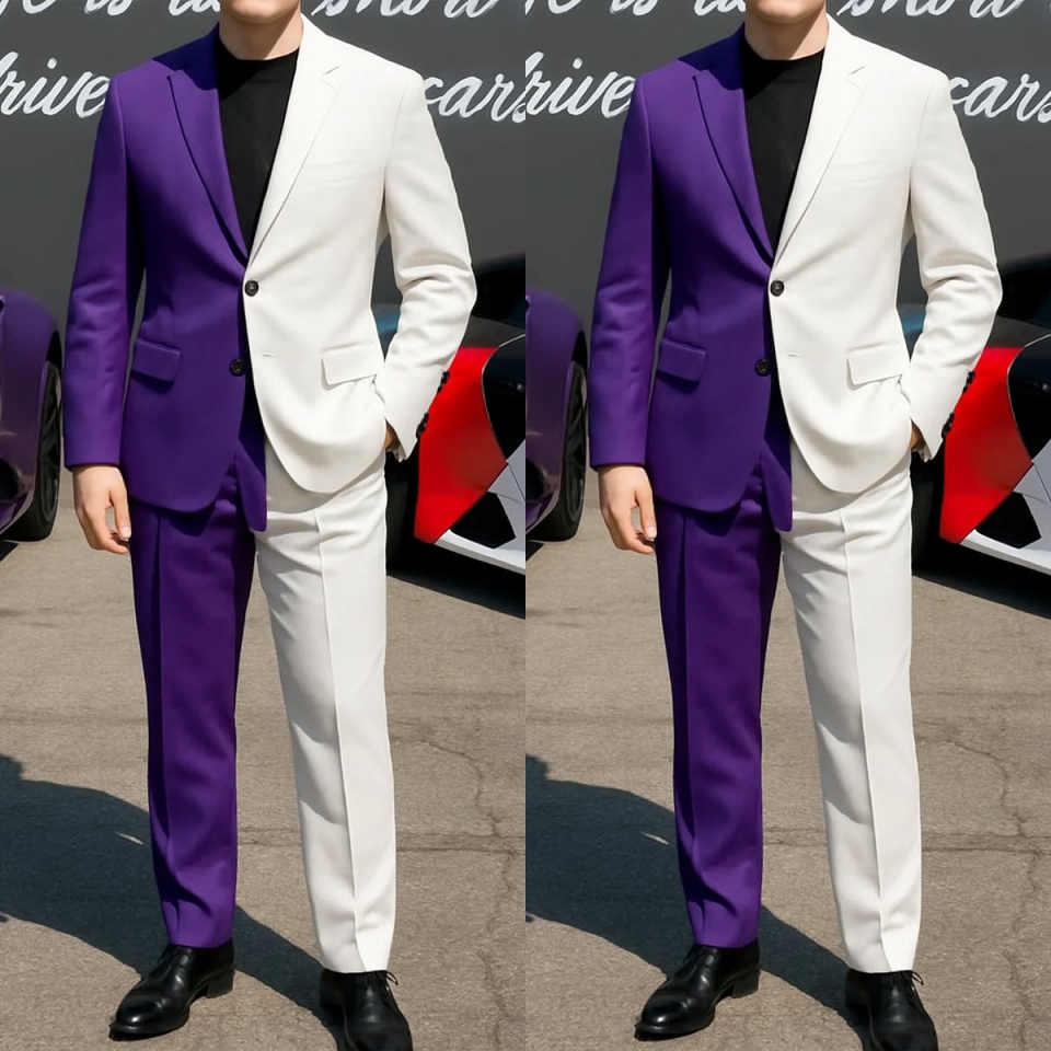 Men Formal Wear Purple - Tuxedos formel pour hommes d'affaires, 2