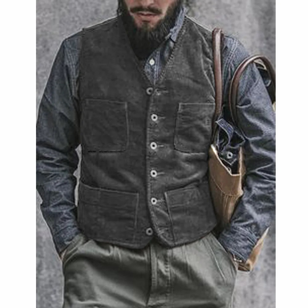 Men'S Gothic Formal Wear - Gilet en velours côtelé pour homme