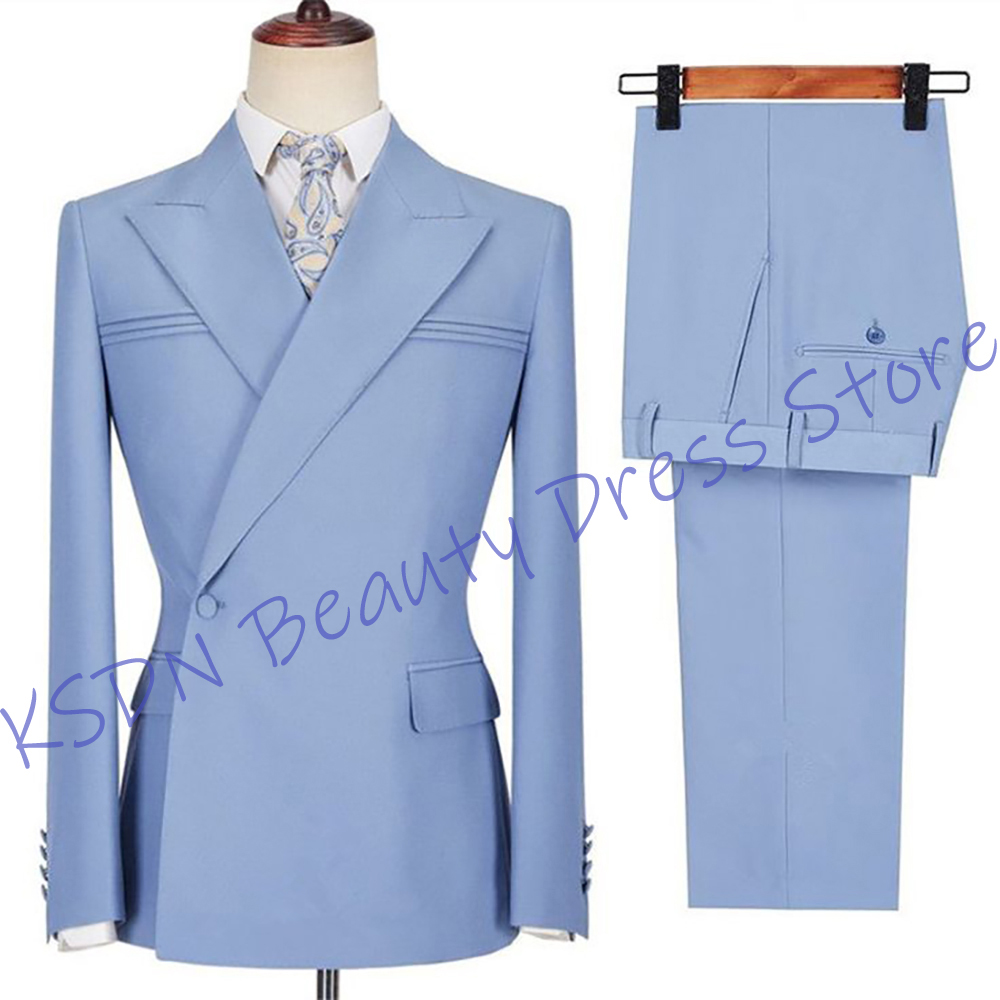 Elegant Formal Men'S Wear - Costume élégant pour homme bleu ciel,