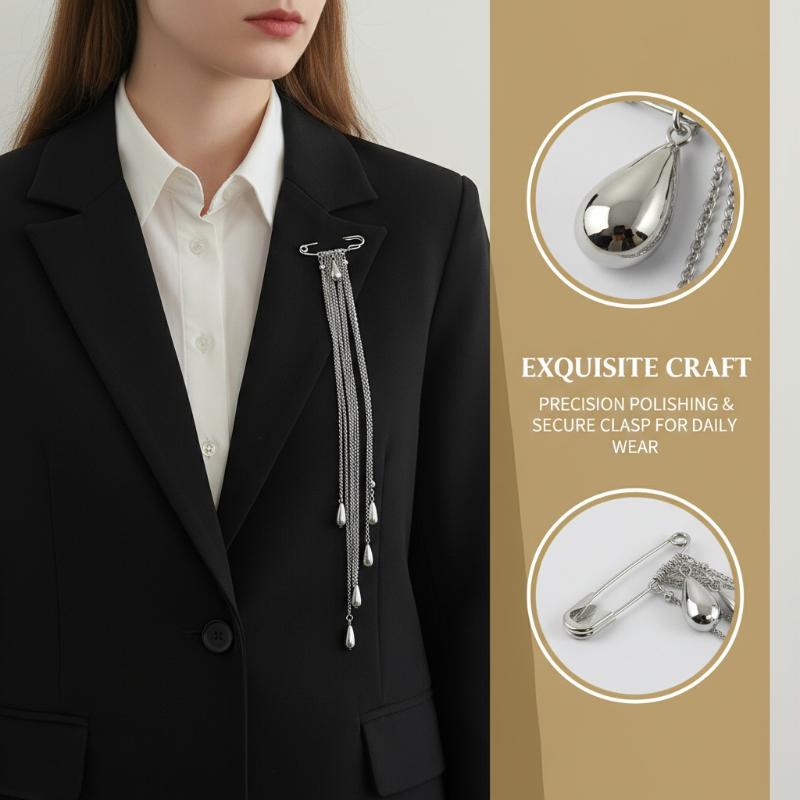 Mens Formal Look - Broche élégante en forme de goutte
