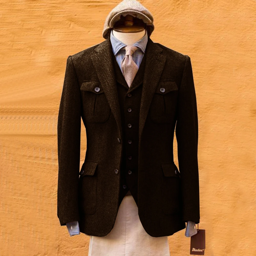 Mens Formal Look - Costume Homme Formel à Motif Chevrons,