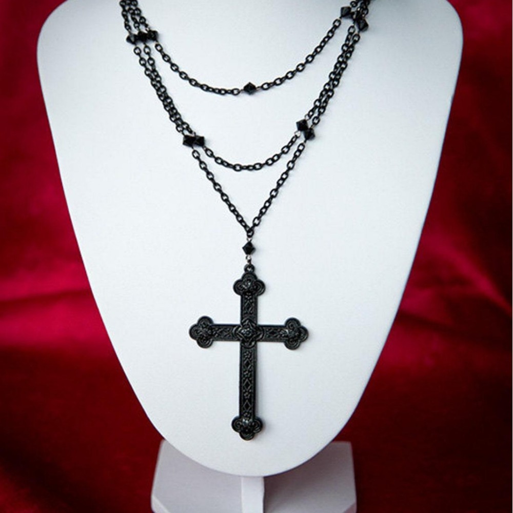 Men'S Gothic Formal Wear - Collier Long gothique noir à la