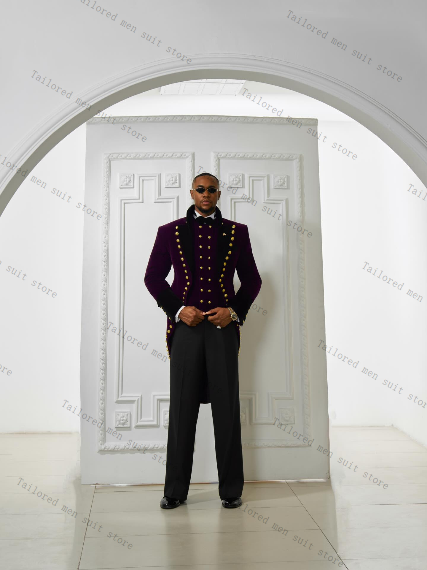 Men Formal Wear Purple - Ensemble de costumes et pantalons violets