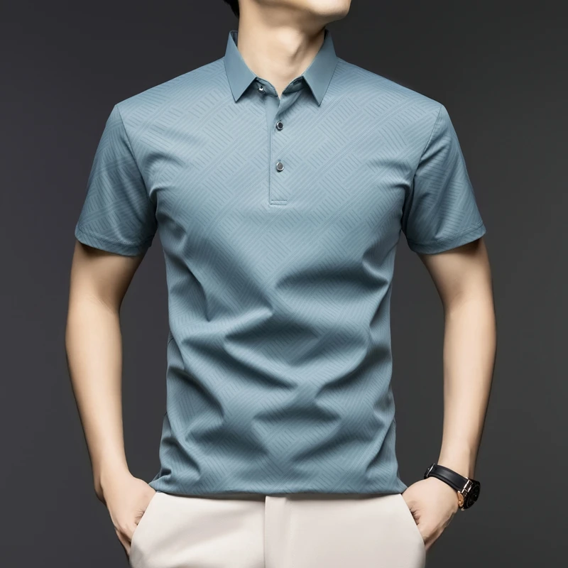 Men'S Polo Formal Wear - Polo élégant à motifs pour hommes,
