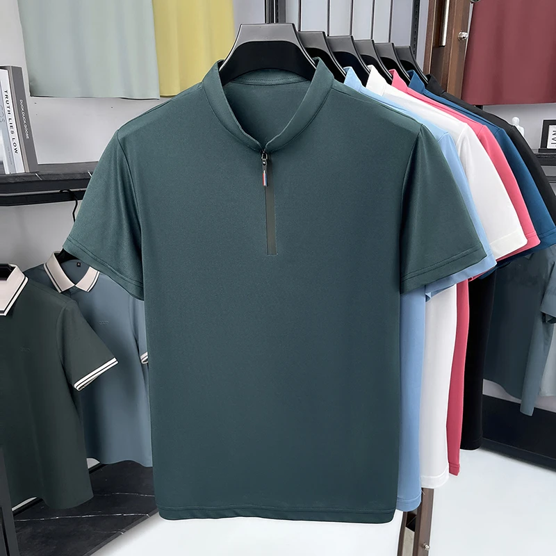 Men'S Polo Formal Wear - Chemise d'été respirante à col montant