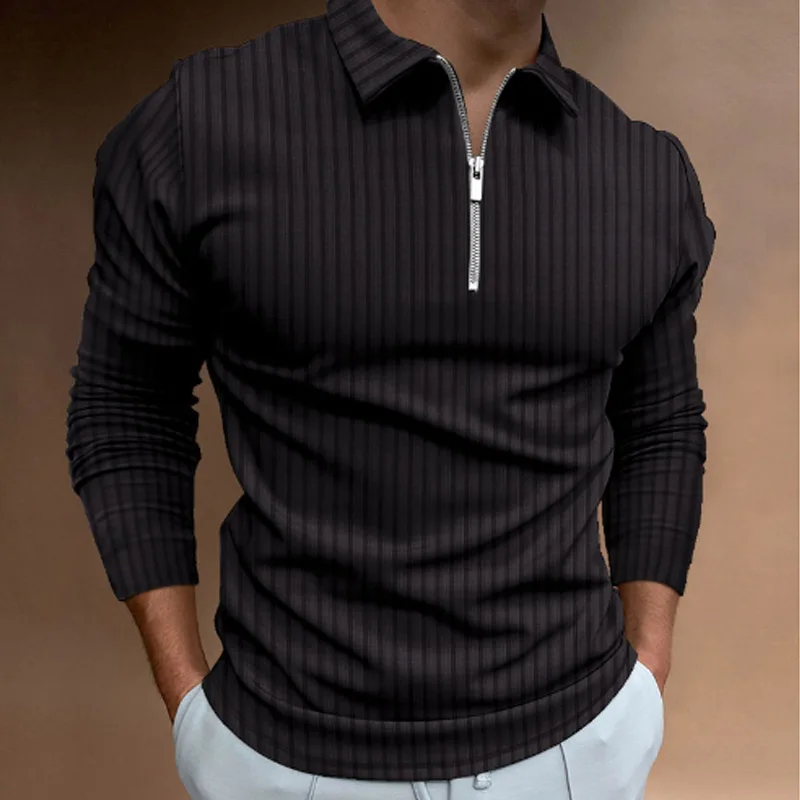 Polo rayé à manches longues po - Men'S Polo Formal Wear avis et prix