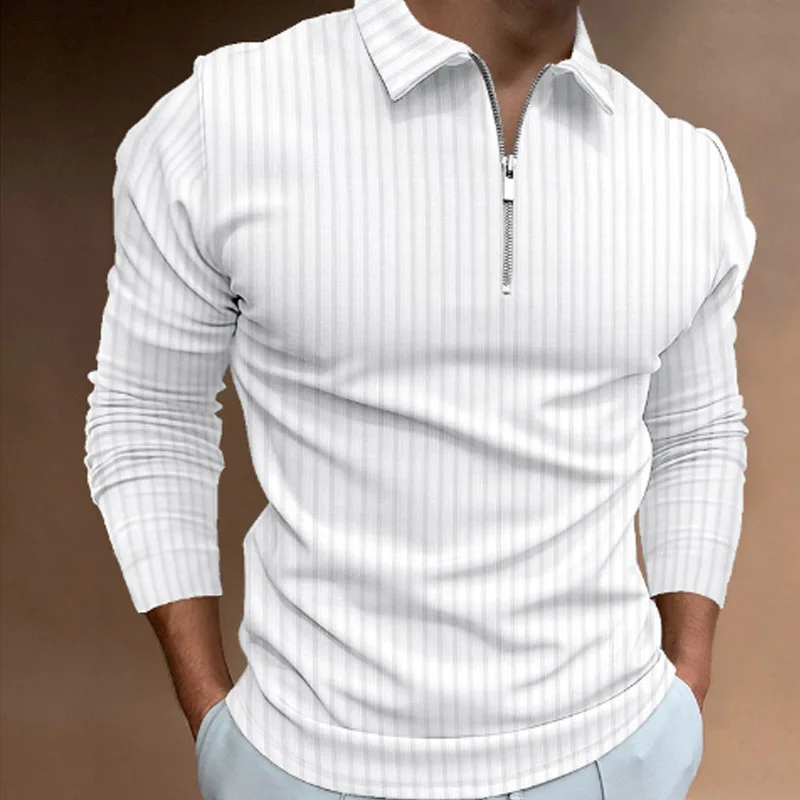 Polo rayé à manches longues po - Men'S Polo Formal Wear avis et prix