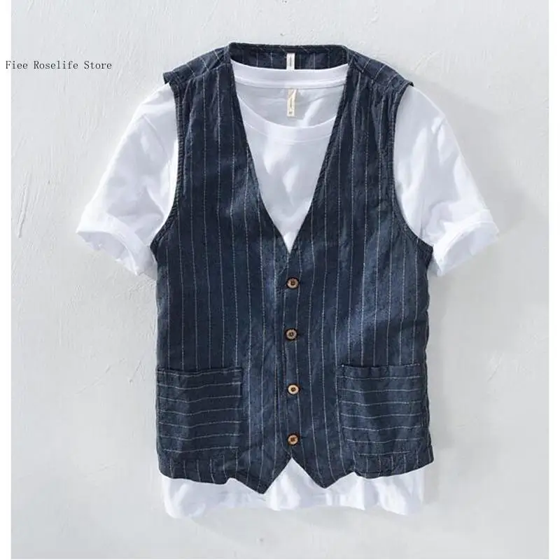 Gilet en lin décontracté brita - Men Formal Wear In Summer avis et prix