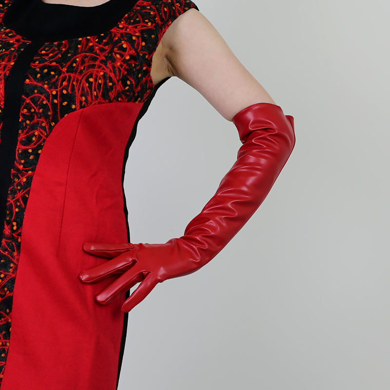 Gants longs en cuir rouge pour - Formal Glove Leather avis et prix