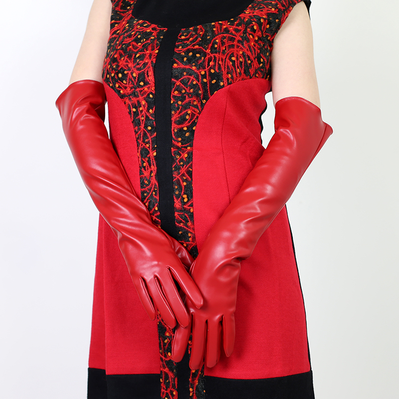 Gants longs en cuir rouge pour - Formal Glove Leather avis et prix