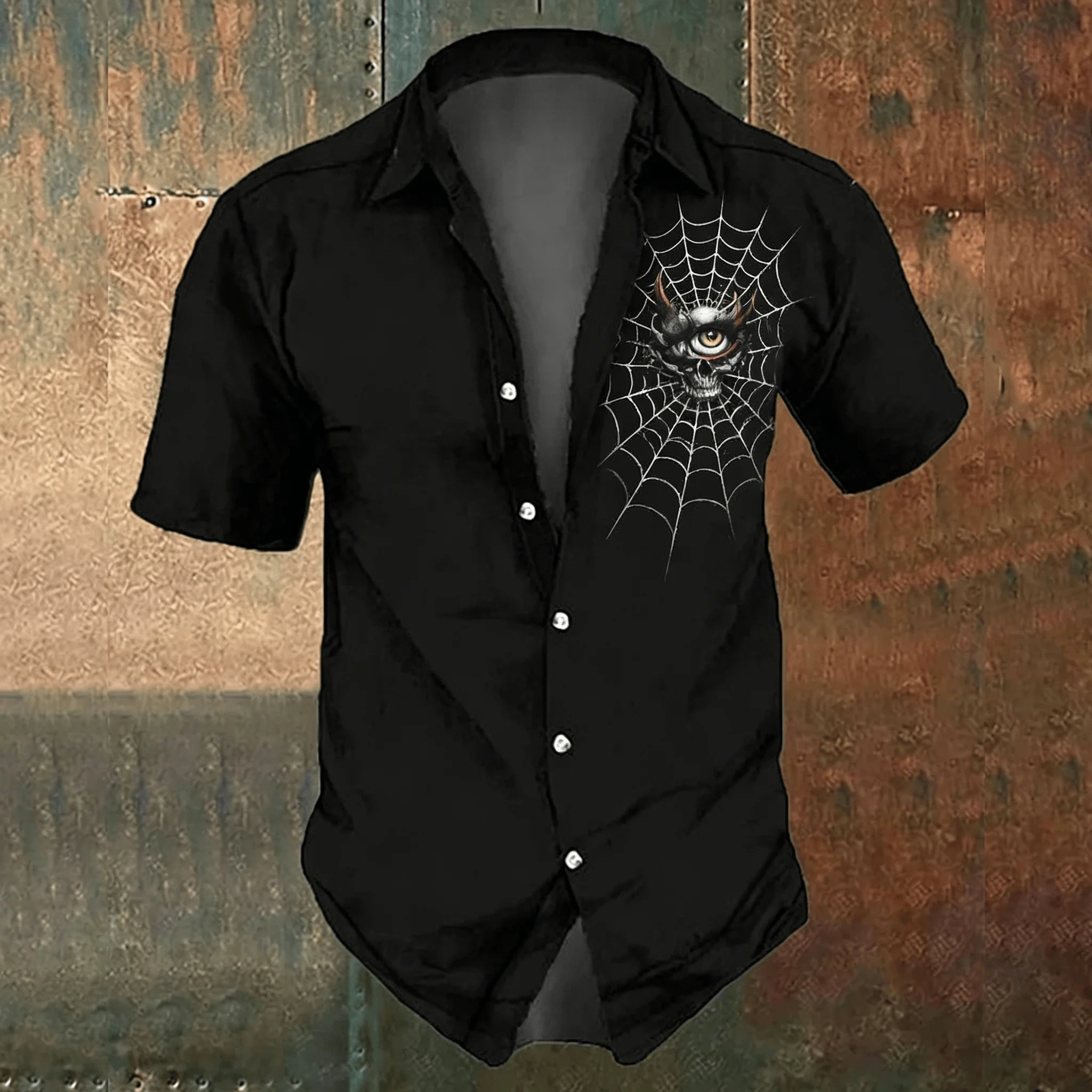 Chemise décontractée noire à i - Men'S Gothic Formal Wear avis et prix