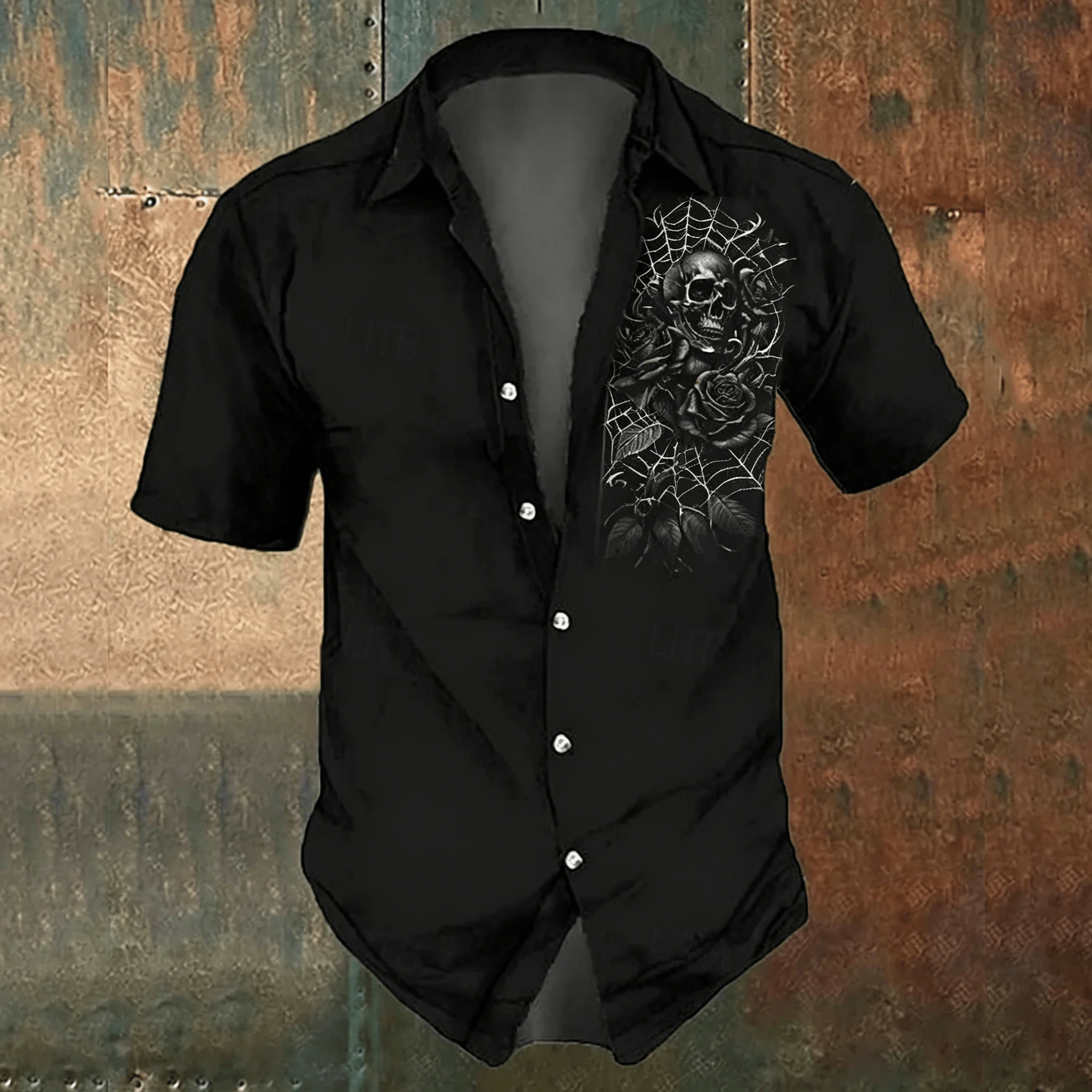 Chemise décontractée noire à i - Men'S Gothic Formal Wear avis et prix