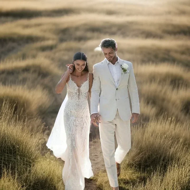 Smoking de mariage en lin pour - Men Formal Wear In Summer avis et prix