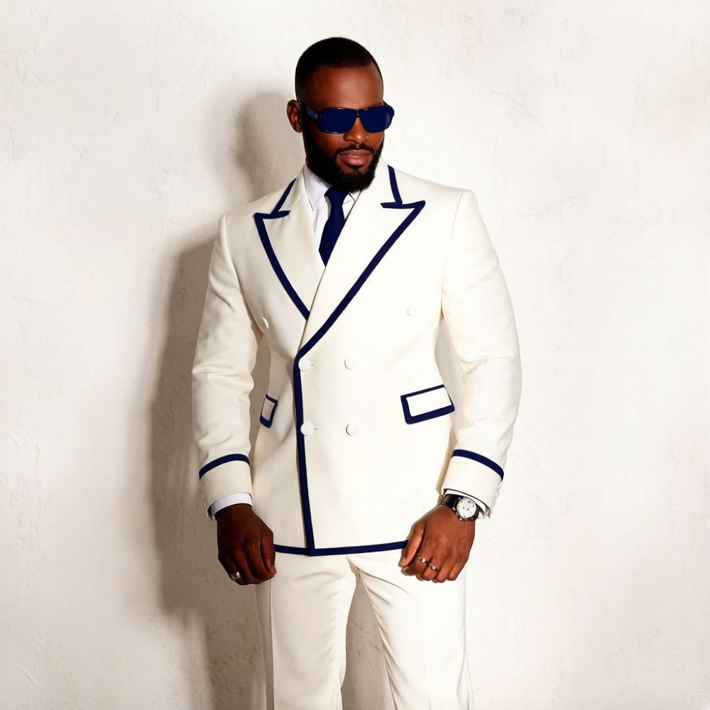 Costume blanc croisé pour homm - Mens Formal Look avis et prix