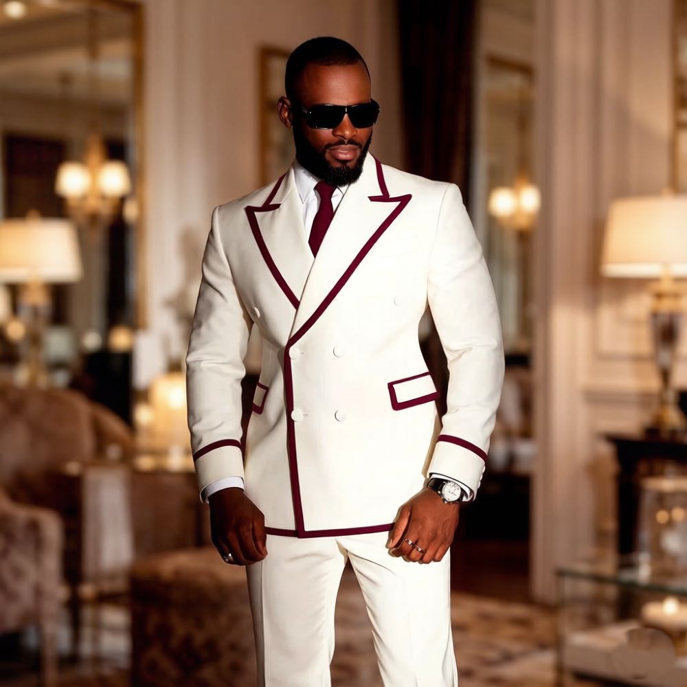 Costume blanc croisé pour homm - Mens Formal Look avis et prix