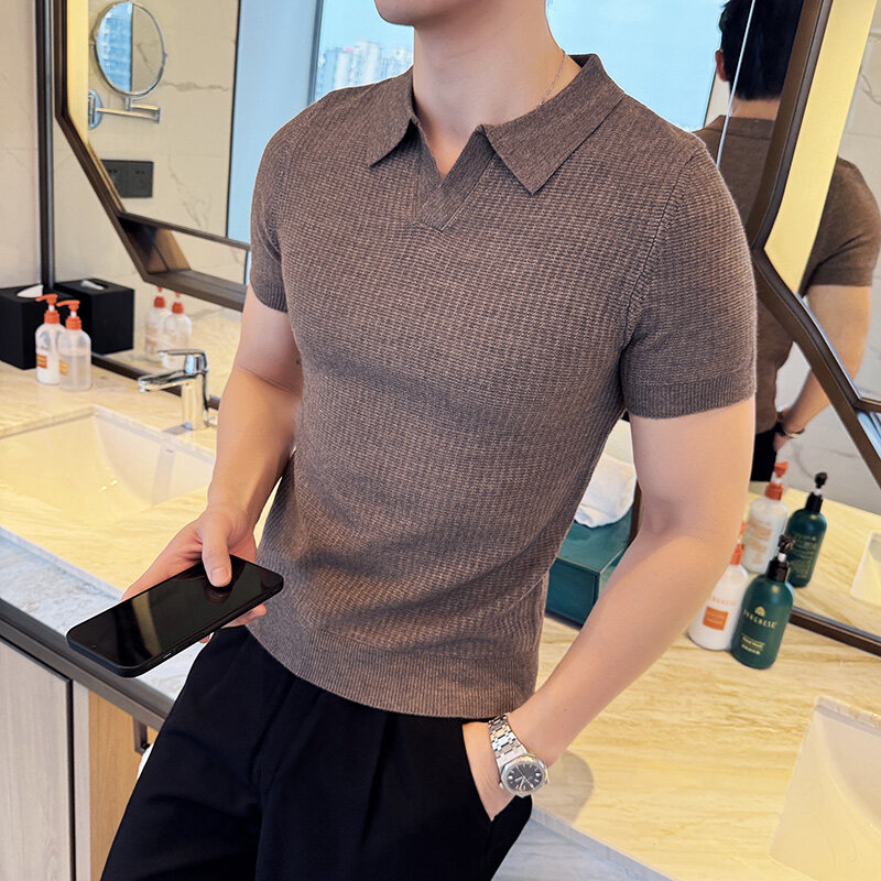 Pull en tricot jacquard à col  - Men'S Polo Formal Wear avis et prix