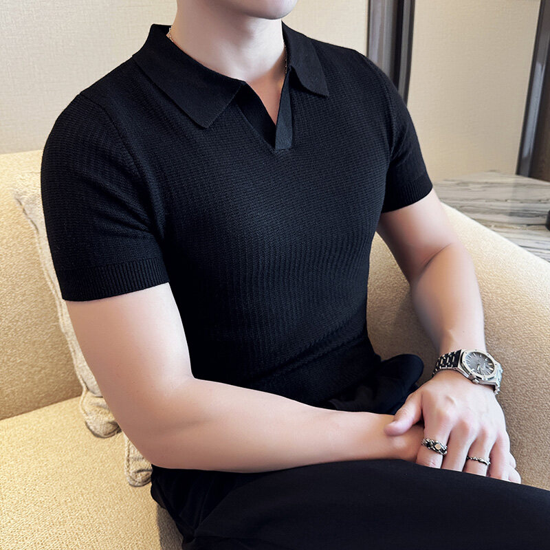 Pull en tricot jacquard à col  - Men'S Polo Formal Wear avis et prix