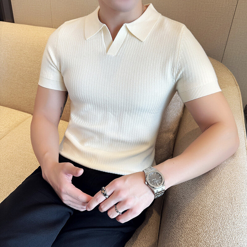 Pull en tricot jacquard à col  - Men'S Polo Formal Wear avis et prix