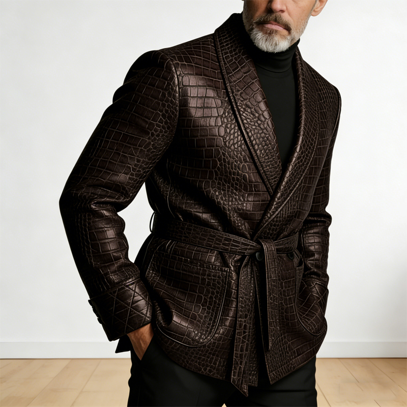    Blazer en cuir à motif cro - Formal Men Party Wear Jacket avis et prix