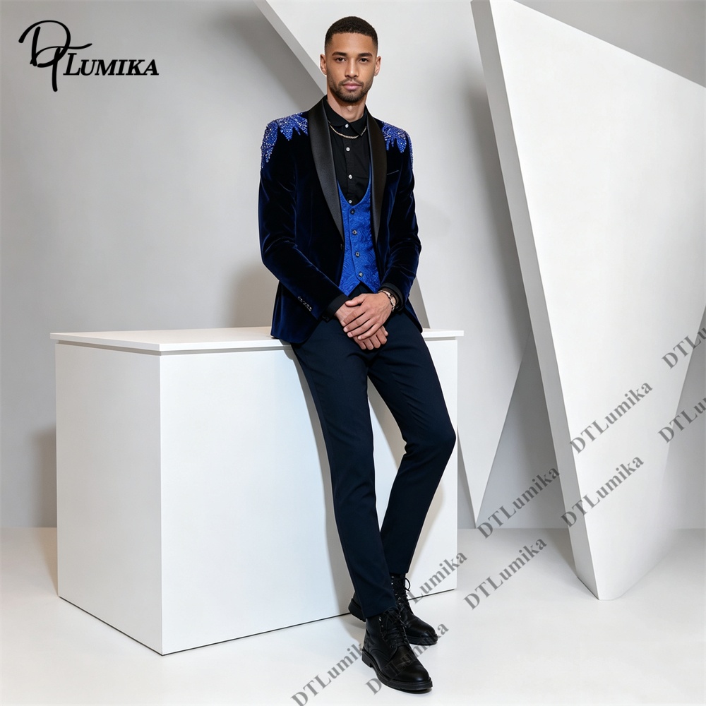 Costume 3 pièces en velours po - Formal Wear For Men In Wedding avis et prix