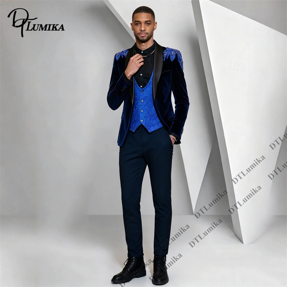 Costume 3 pièces en velours po - Formal Wear For Men In Wedding avis et prix