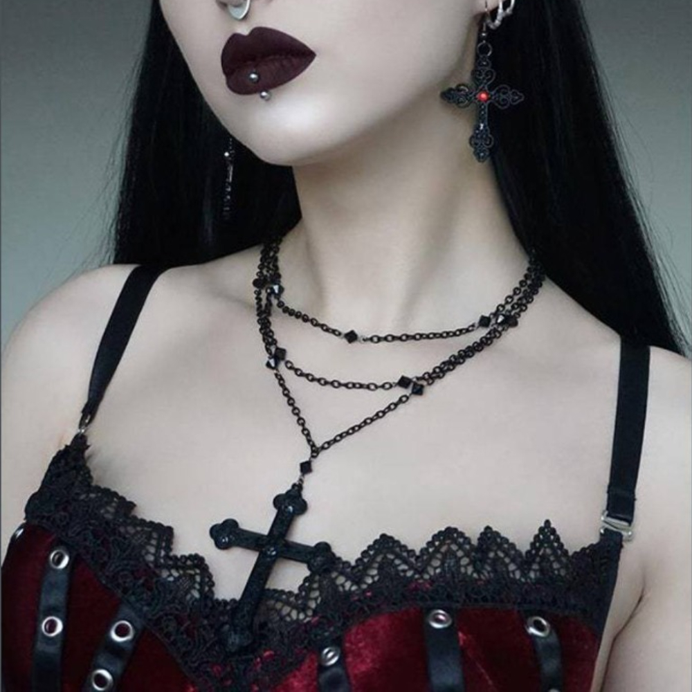 Collier Long gothique noir à l - Men'S Gothic Formal Wear avis et prix